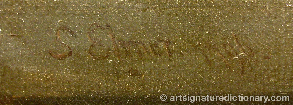 Authentic signature by Stephen ELMER on  artwork
