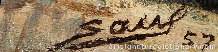 Authentic signature by Saul KOVNER on  artwork