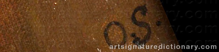 Authentic signature by Otto SCHEUERER on  artwork