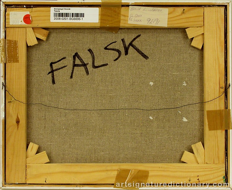 Close-up details showing Bengt LINDSTRÖM signature forgery characteristics