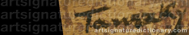 Authentic signature by David Anthony TAUSZKY on  artwork