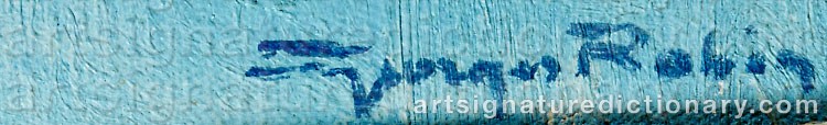 Authentic signature by Georges ROBIN on artwork