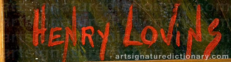 Authentic signature by Henry LOVINS on Painting/Watercolour artwork
