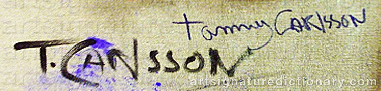 Authentic signature by Tommy CARLSSON on artwork
