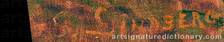 Authentic signature by Garibaldi LINDBERG on artwork