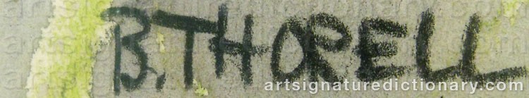 Authentic signature by Brita THORELL on Painting/Watercolour artwork