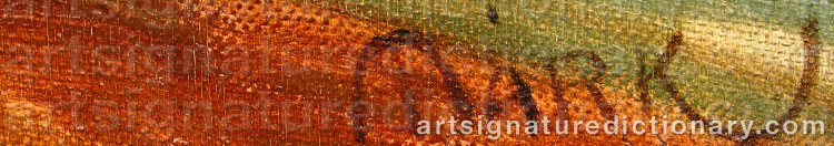 Authentic signature by Louis MARK on  artwork