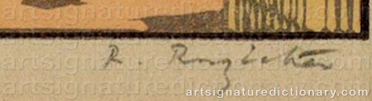 Authentic signature by Rudolph RUZICKA on  artwork