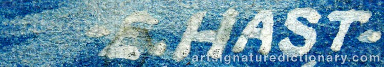 Authentic signature by Erik HAST on artwork