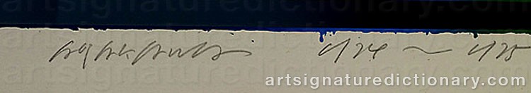 Authentic signature by Shusaku ARAKAWA on  artwork