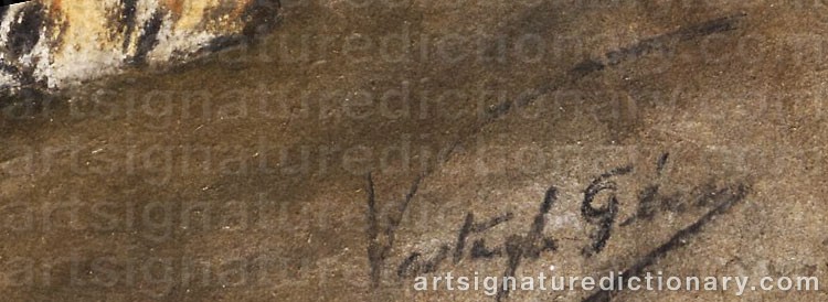 Authentic signature by Géza VASTAGH on artwork