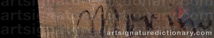 Authentic signature by Edmund Pick MORINO on  artwork