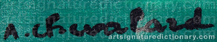 Authentic signature by André CHEVALARD on Painting/Watercolour artwork