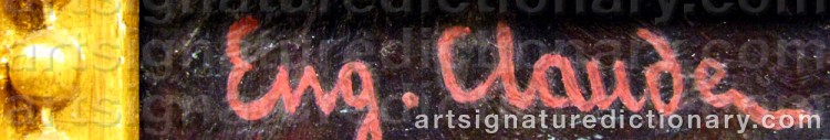 Authentic signature by Eugène CLAUDE on artwork