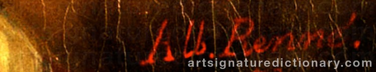 Authentic signature by Albert RENNÉ on Painting/Watercolour artwork