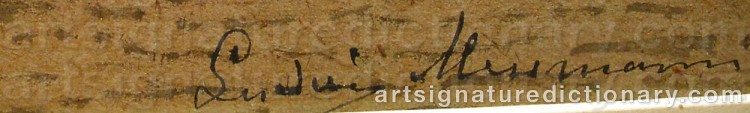 Authentic signature by Carl Ludvig Ferdinand MESSMANN on artwork