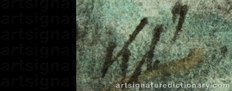 Authentic signature by Kyffin WILLIAMS on  artwork