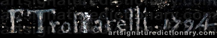 Authentic signature by Francesco TROSSARELLI on  artwork