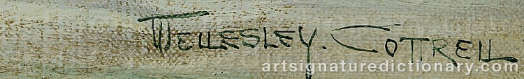 Authentic signature by Wellesley COTTRELL on  artwork