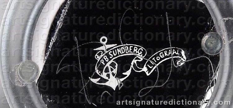 Authentic signature by Per B SUNDBERG on  artwork