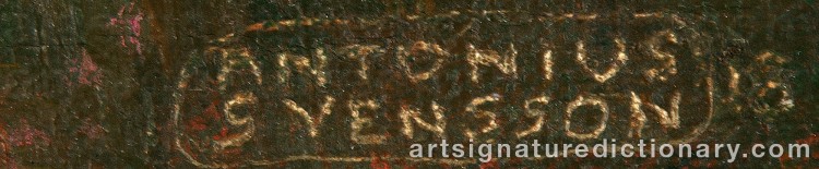 Authentic signature by Antonius SVENSSON on Painting/Watercolour artwork