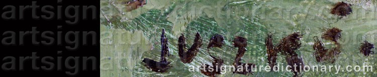 Authentic signature by Bela JUSZKO on  artwork
