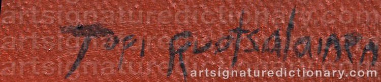 Authentic signature by Topi RUOTSALAINEN on  artwork