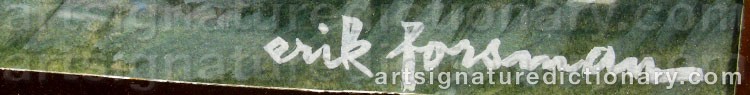 Signature by Erik FORSMAN