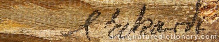 Authentic signature by Christian ECKARDT on  artwork