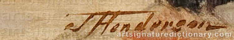 Authentic signature by Joseph HENDERSON on  artwork