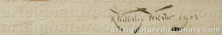 Authentic signature by R. Wellesley WEBSTER on  artwork