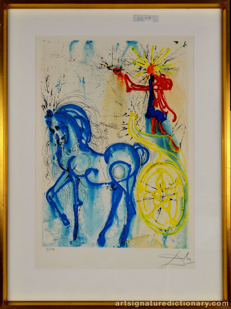 Close-up details showing Salvador DALI signature forgery characteristics