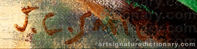 Authentic signature by John Christopher SMITH on  artwork