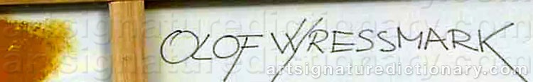 Authentic signature by Olof WRESSMARK on  artwork
