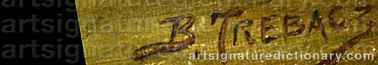 Authentic signature by Maurycy TREBACZ on  artwork
