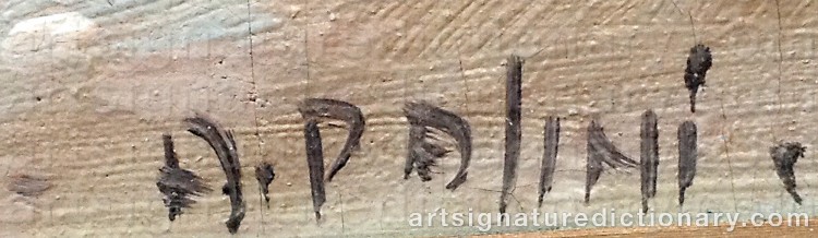Authentic signature by A. PALINI on Painting/Watercolour artwork