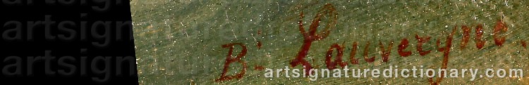 Authentic signature by Barthélemy LAUVERGNE on  artwork
