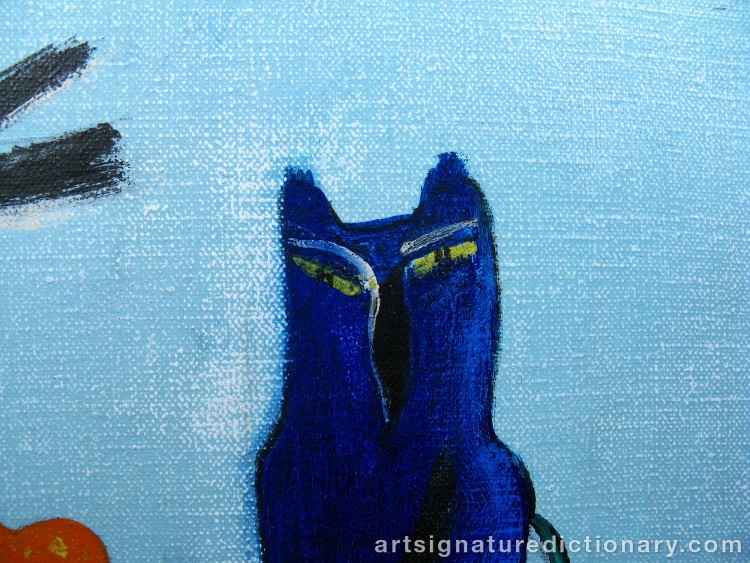 Close-up details showing Madelaine ‘M Pyk’ PYK signature forgery characteristics