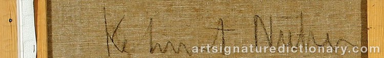 Authentic signature by Kehnet NIELSEN on artwork