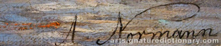 Authentic signature by Adelsteen NORMANN on Painting/Watercolour artwork