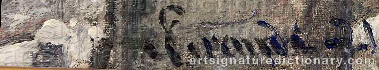 Authentic signature by Severin GRANDE on  artwork