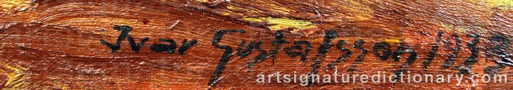 Authentic signature by Ivar GUSTAFSSON on  artwork