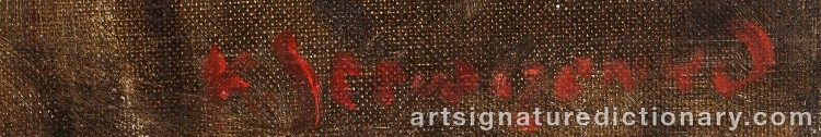 Authentic signature by Konstantin SZEWCZENKO on Painting/Watercolour artwork