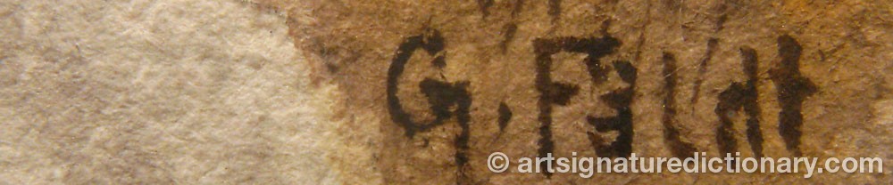 Authentic signature by Gustaf FÄLDT on artwork