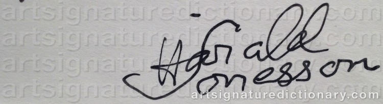 Authentic signature by Harald SONESSON on artwork