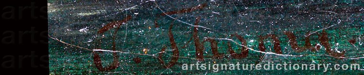 Authentic signature by Josef The Younger THOMA on  artwork