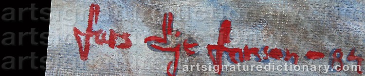 Authentic signature by Lars Eje LARSSON on  artwork