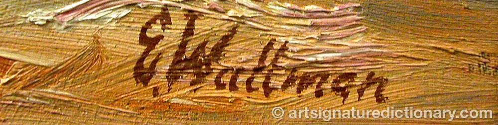 Authentic signature by Erik WALLMAN on  artwork