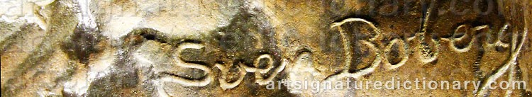 Authentic signature by Sven BOBERG on  artwork