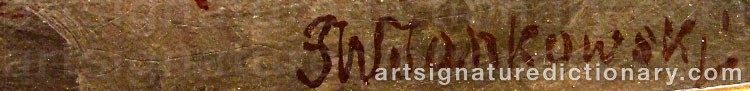 Authentic signature by Johann Wilhelm JANKOWSKI on  artwork